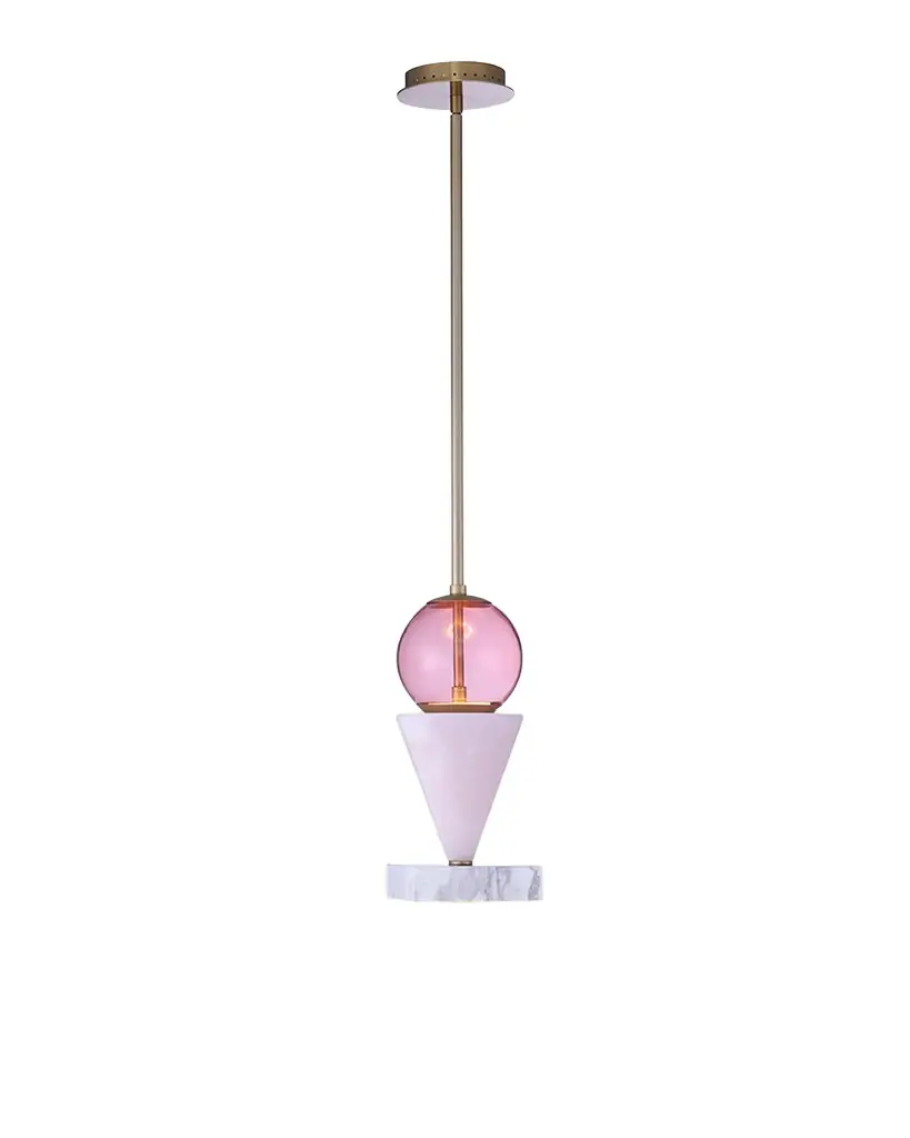 Allegri Crystal by Kalco Lighting Demi Pink Jade LED Mini Pendant Light