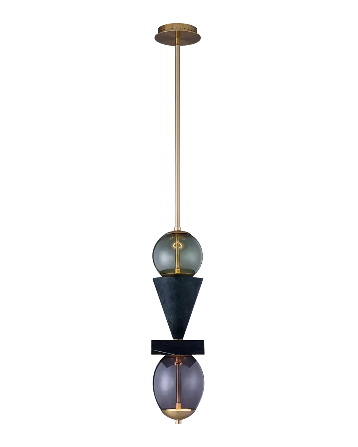 Allegri Crystal by Kalco Lighting Demi Green Marble LED Mini Pendant Light