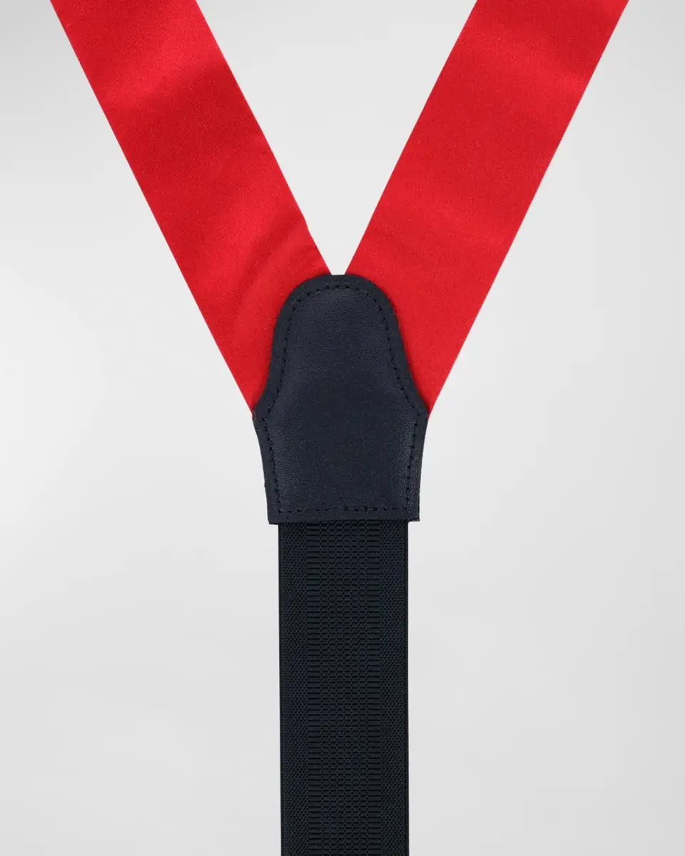 Trafalgar Men's Sutton Solid Silk Suspender Braces | Thumbnail 3 Trafalgar Men's Sutton Solid Silk Suspender Braces | Thumbnail 3