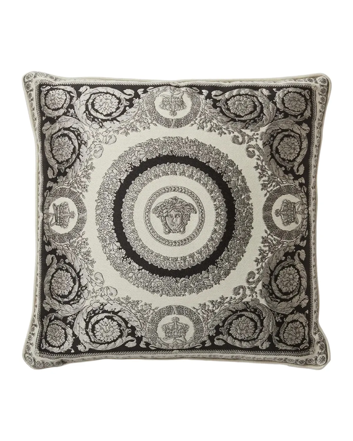 Versace Crete de Fleur Silk-Blend Cushion, 17.75" Square