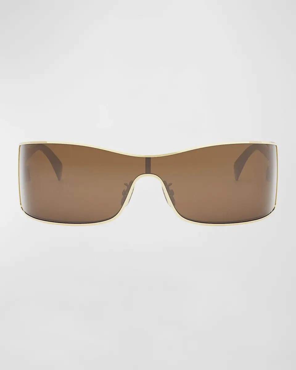 Celine Maxi Triomphe Metal Rectangular Shield Sunglasses | Thumbnail 3 Celine Maxi Triomphe Metal Rectangular Shield Sunglasses | Thumbnail 3