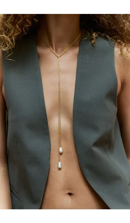 NAiiA x REVOLVE Baroque Pearl Lariat Necklace | Thumbnail 2