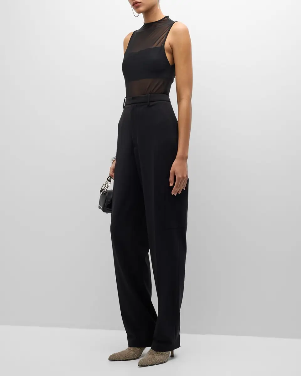 Lapointe Mid-Rise Leg-Pocket Tapered-Leg Tech Twill Pants | Thumbnail 3 Lapointe Mid-Rise Leg-Pocket Tapered-Leg Tech Twill Pants | Thumbnail 3