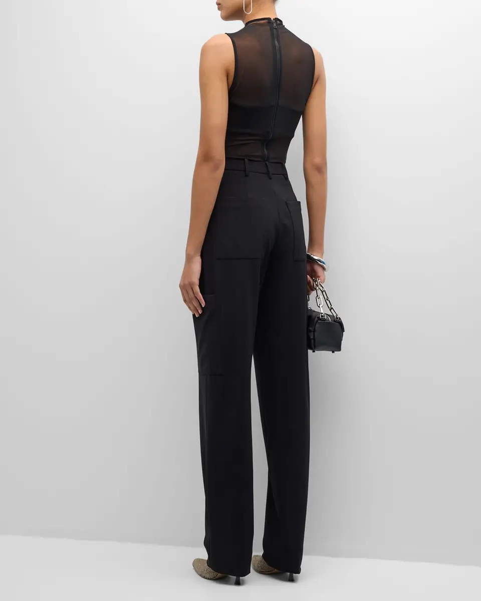 Lapointe Mid-Rise Leg-Pocket Tapered-Leg Tech Twill Pants | Thumbnail 4 Lapointe Mid-Rise Leg-Pocket Tapered-Leg Tech Twill Pants | Thumbnail 4