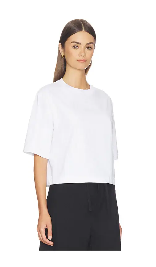Enza Costa Short Sleeve Supima Structured Tee | Thumbnail 2 Enza Costa Short Sleeve Supima Structured Tee | Thumbnail 2