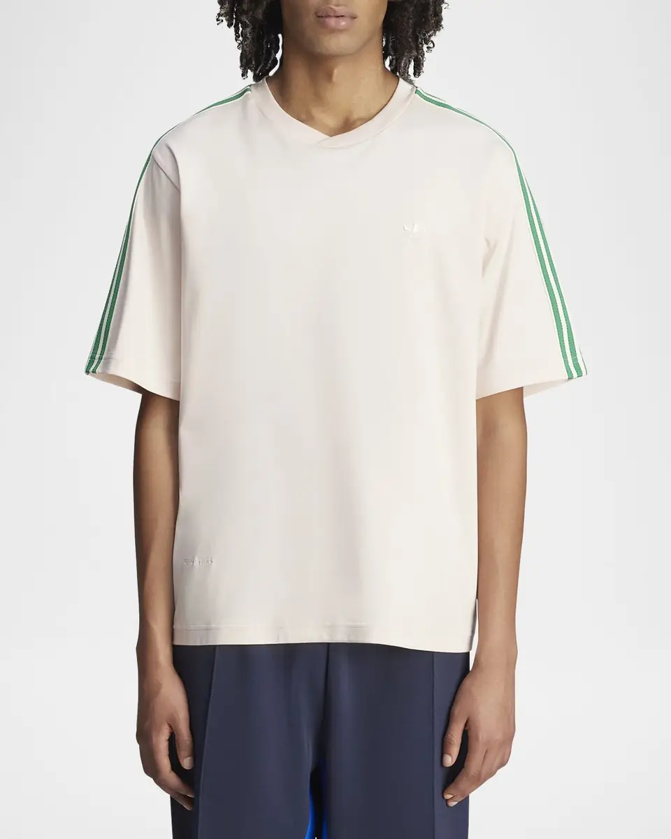 Adidas x Wales Bonner Men's Trefoil 3-Stripe Crewneck T-Shirt | Thumbnail 4