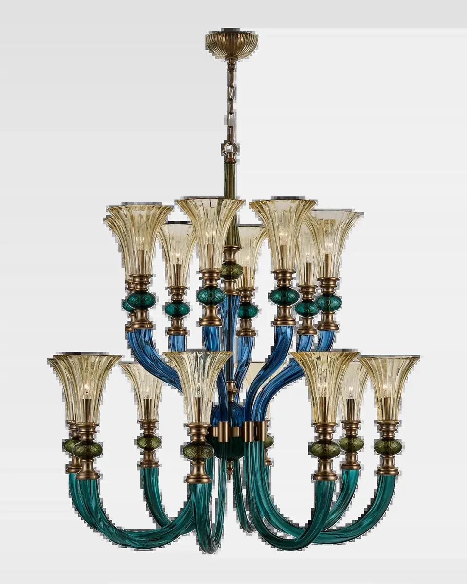 Allegri Crystal by Kalco Lighting Tinta 16-Light 2-Tier Chandelier, 44" Tall | Thumbnail 2 Allegri Crystal by Kalco Lighting Tinta 16-Light 2-Tier Chandelier, 44" Tall | Thumbnail 2