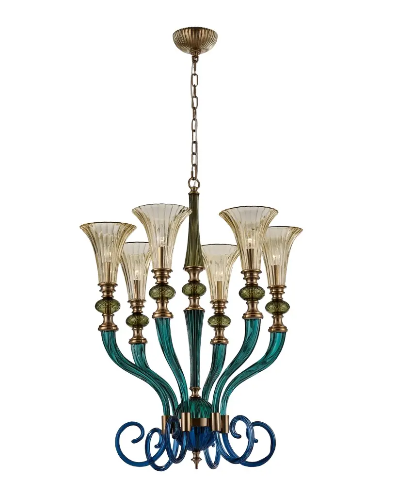 Allegri Crystal by Kalco Lighting Tinta 28" 6-Light Chandelier | Image 1 Allegri Crystal by Kalco Lighting Tinta 28" 6-Light Chandelier | Image 1