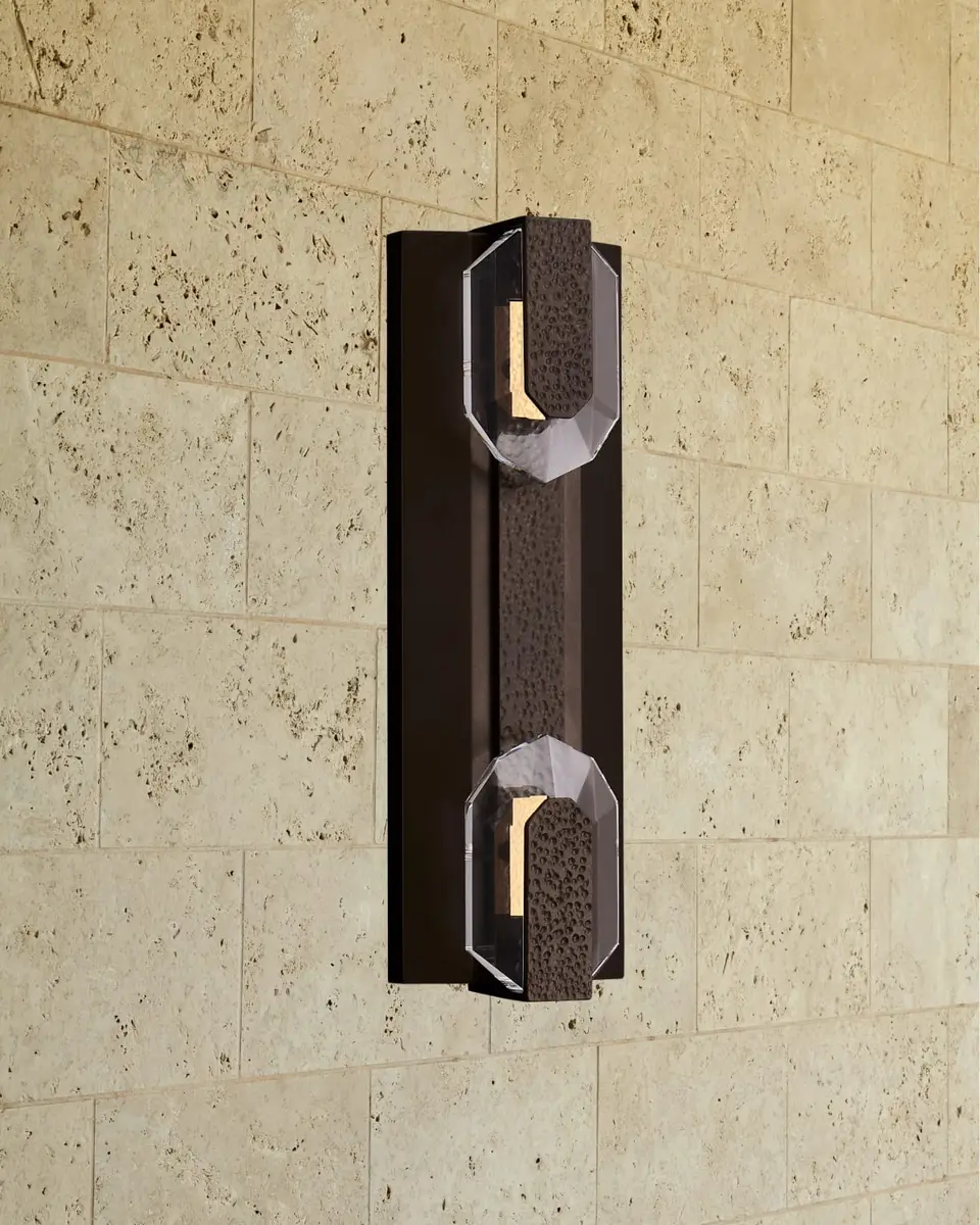 Allegri Crystal by Kalco Lighting Opposto Esterno 18" 2-Light Outdoor LED Wall Sconce | Image 1 Allegri Crystal by Kalco Lighting Opposto Esterno 18" 2-Light Outdoor LED Wall Sconce | Image 1