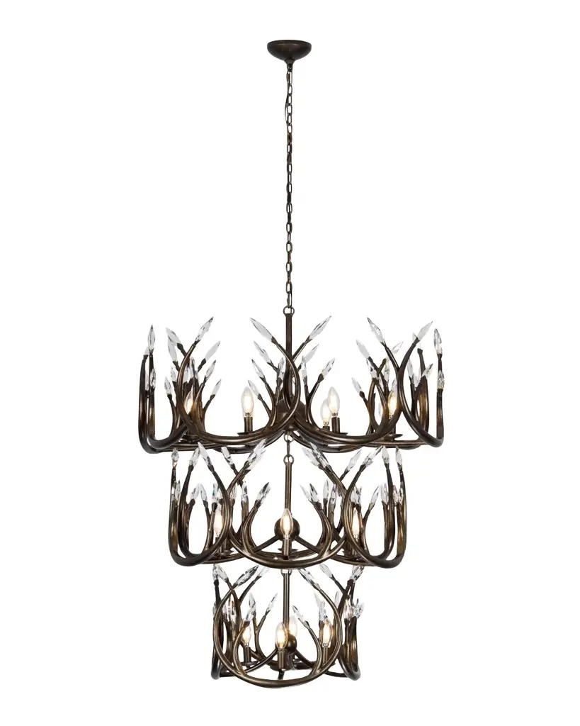 Allegri Crystal by Kalco Lighting Chalet 41" 18-Light Chandelier | Image 1 Allegri Crystal by Kalco Lighting Chalet 41" 18-Light Chandelier | Image 1