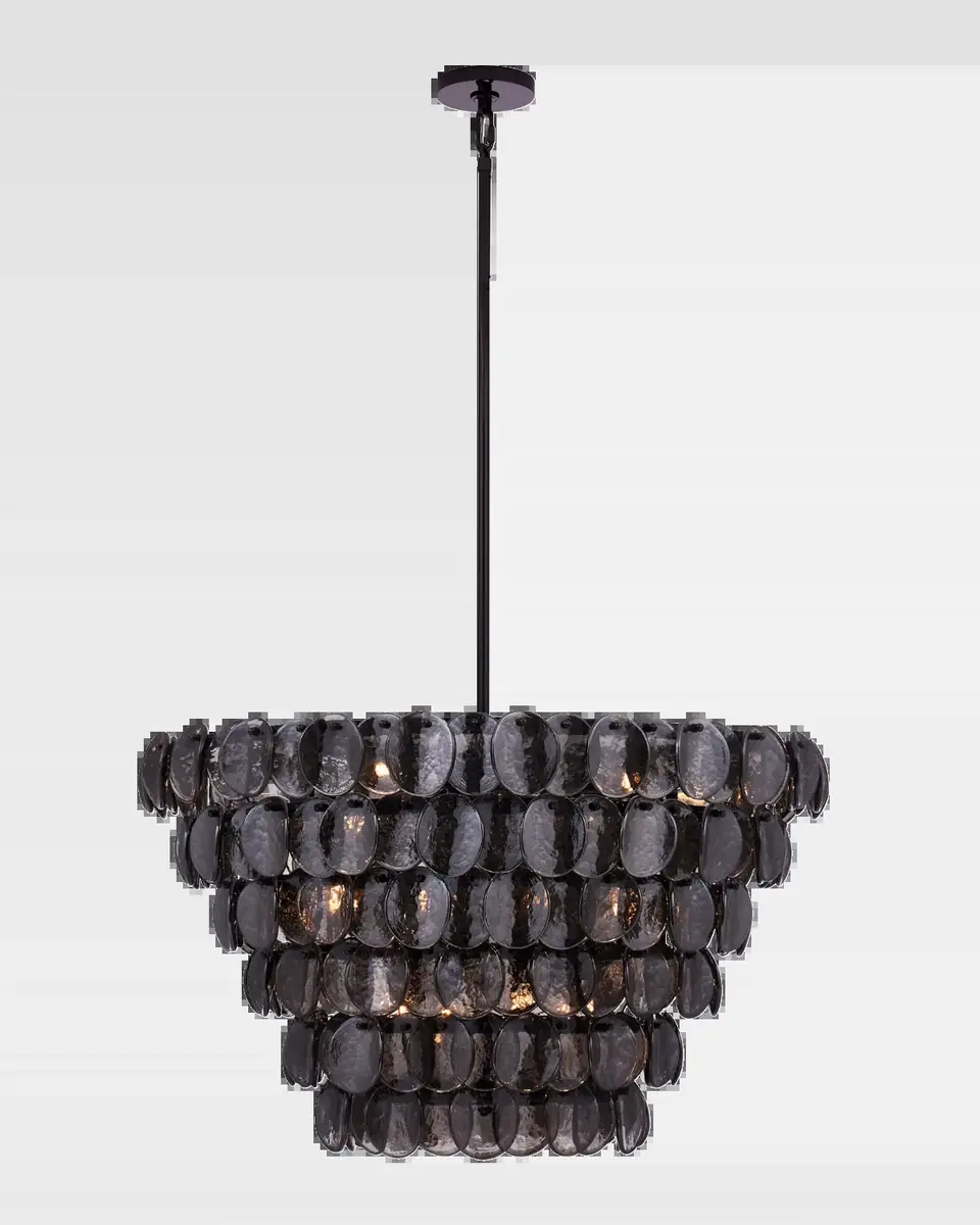 Kalco Lighting Uroko 34" Smoke Grey Glass 14-Light Chandelier | Thumbnail 2 Kalco Lighting Uroko 34" Smoke Grey Glass 14-Light Chandelier | Thumbnail 2