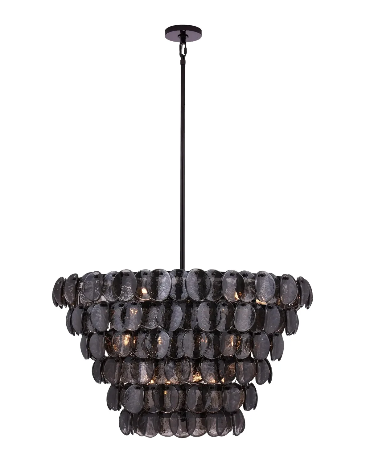 Kalco Lighting Uroko 34" Smoke Grey Glass 14-Light Chandelier