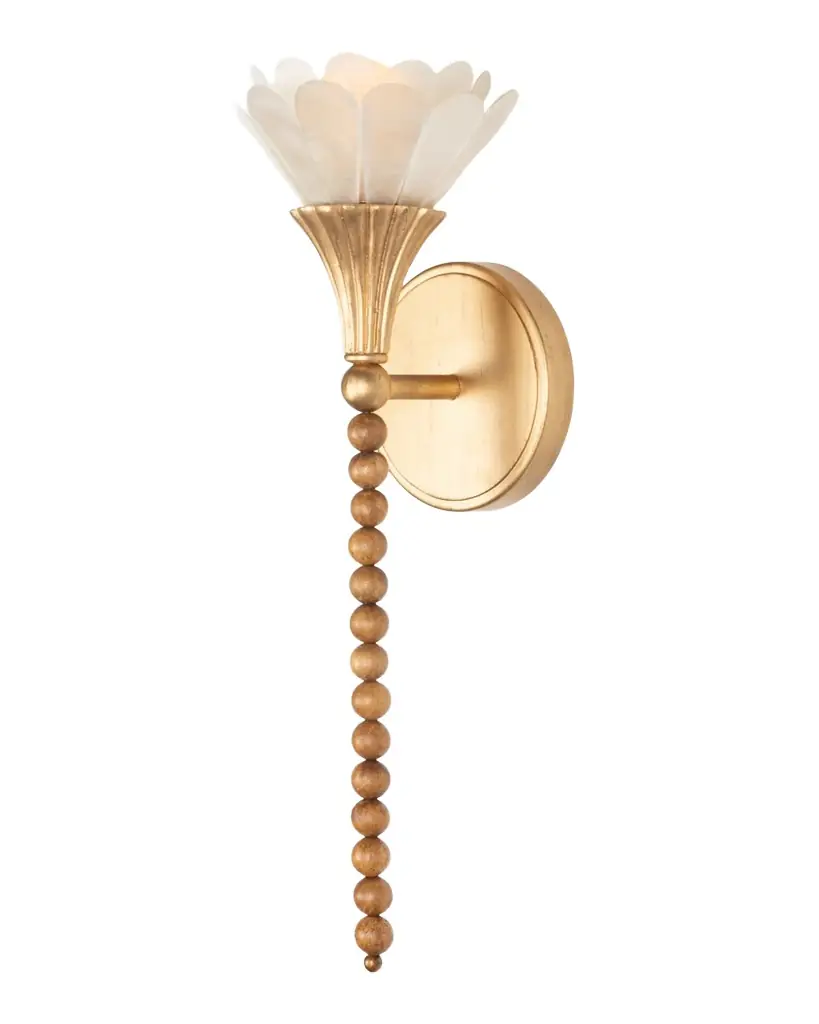 Kalco Lighting Flora 18" Tall Beaded Capiz Shell Wall Sconce