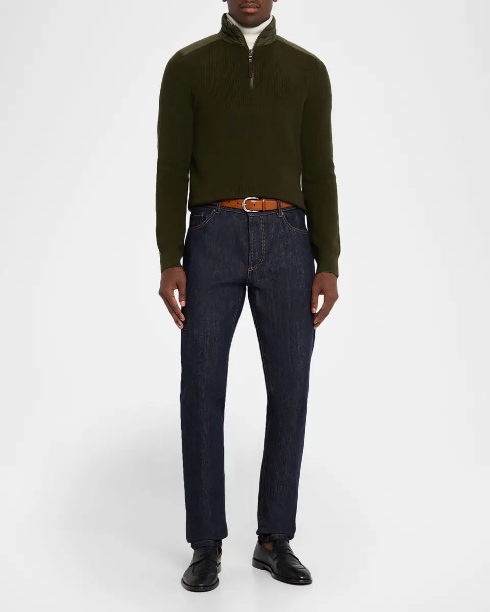 Polo Ralph Lauren Men's Washable Wool Knit Hybrid Quarter-Zip Sweater | Thumbnail 2 Polo Ralph Lauren Men's Washable Wool Knit Hybrid Quarter-Zip Sweater | Thumbnail 2