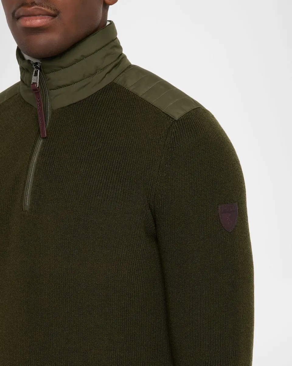 Polo Ralph Lauren Men's Washable Wool Knit Hybrid Quarter-Zip Sweater | Thumbnail 5 Polo Ralph Lauren Men's Washable Wool Knit Hybrid Quarter-Zip Sweater | Thumbnail 5