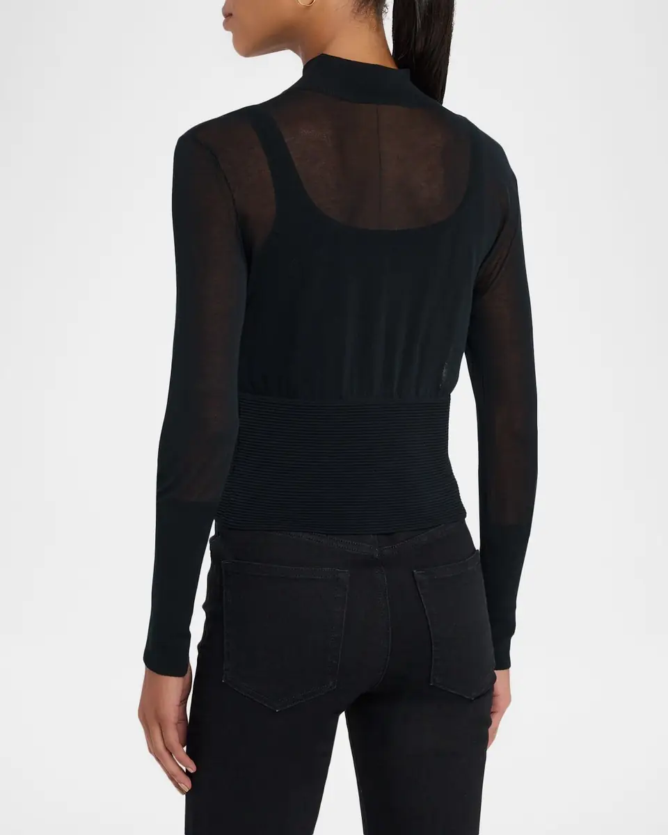 FRAME The Sleek Sheer Sweater | Thumbnail 3 FRAME The Sleek Sheer Sweater | Thumbnail 3