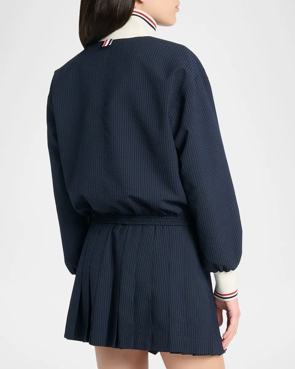 Thom Browne Seersucker Drawstring Track Jacket | Thumbnail 2