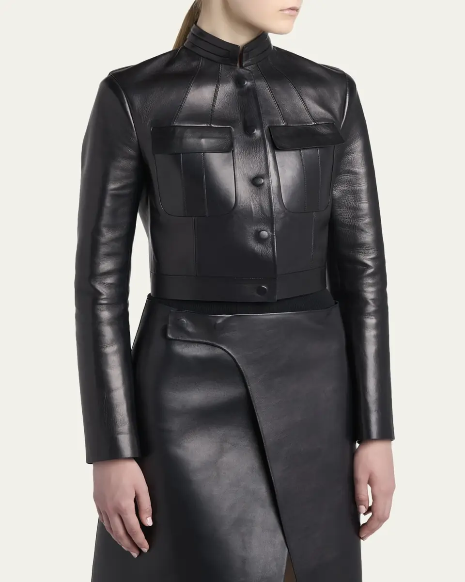 Tom Ford Nappa Leather Single-Breasted Crop Jacket | Thumbnail 4 Tom Ford Nappa Leather Single-Breasted Crop Jacket | Thumbnail 4