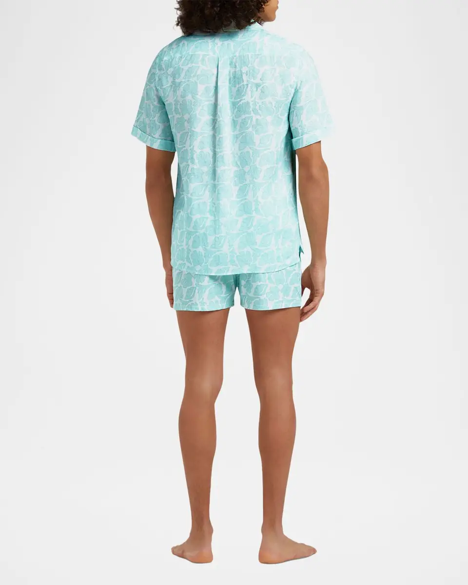 Vilebrequin Men's Seashells Linen Short-Sleeve Shirt | Thumbnail 3 Vilebrequin Men's Seashells Linen Short-Sleeve Shirt | Thumbnail 3
