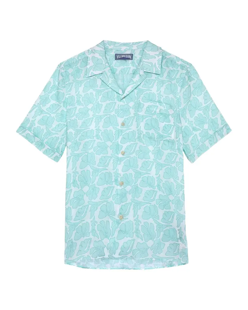 Vilebrequin Men's Seashells Linen Short-Sleeve Shirt | Image 1 Vilebrequin Men's Seashells Linen Short-Sleeve Shirt | Image 1