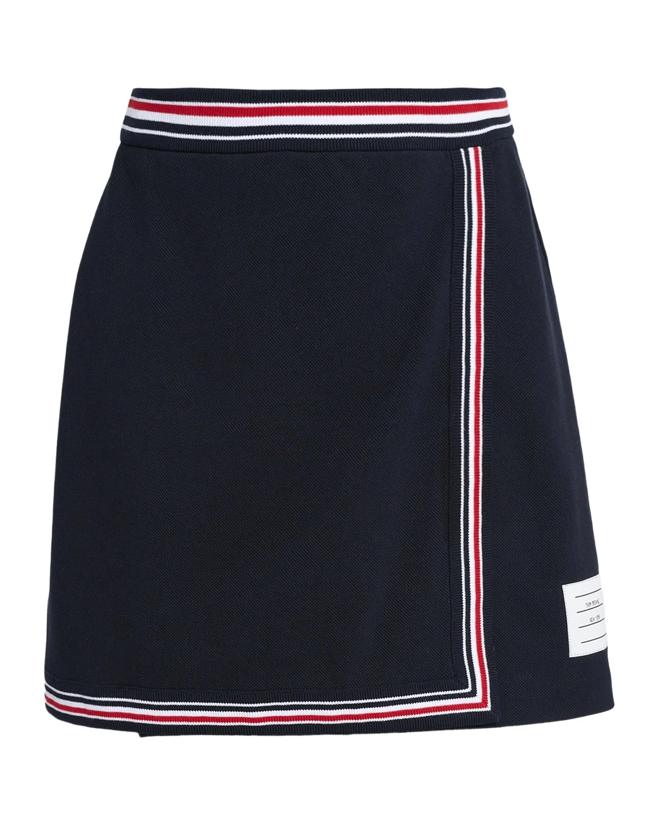 Striped Cotton Pique Mini Wrap Skirt Striped Cotton Pique Mini Wrap Skirt