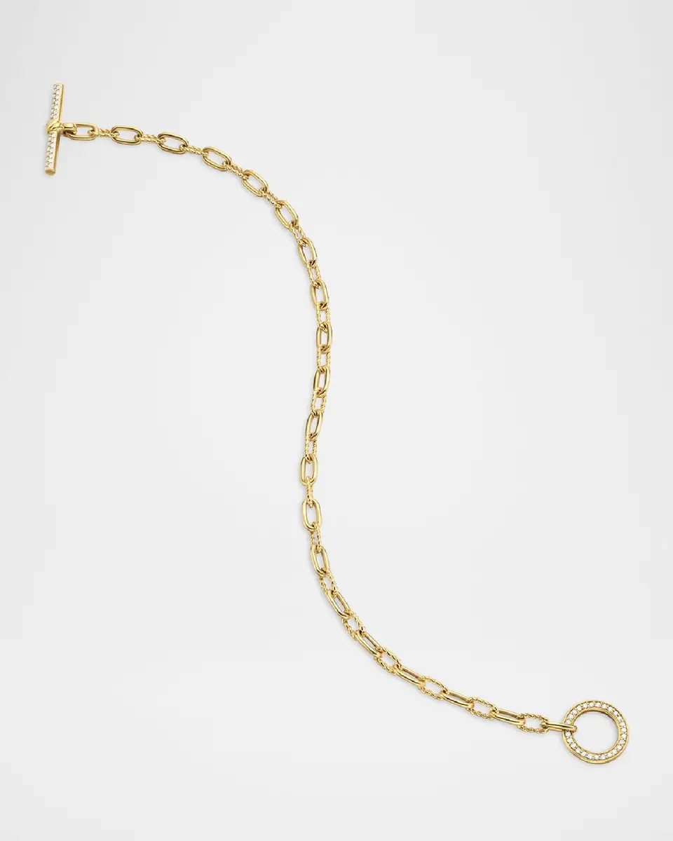 David Yurman Madison Chain Bracelet in 18K Gold with Diamonds, 3mm | Thumbnail 2