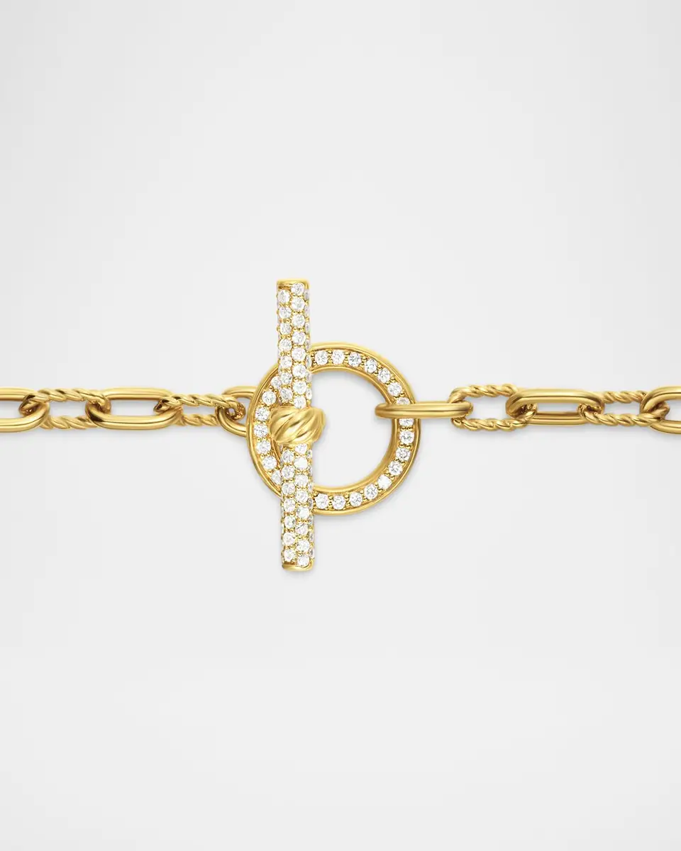 David Yurman Madison Chain Bracelet in 18K Gold with Diamonds, 3mm | Thumbnail 3