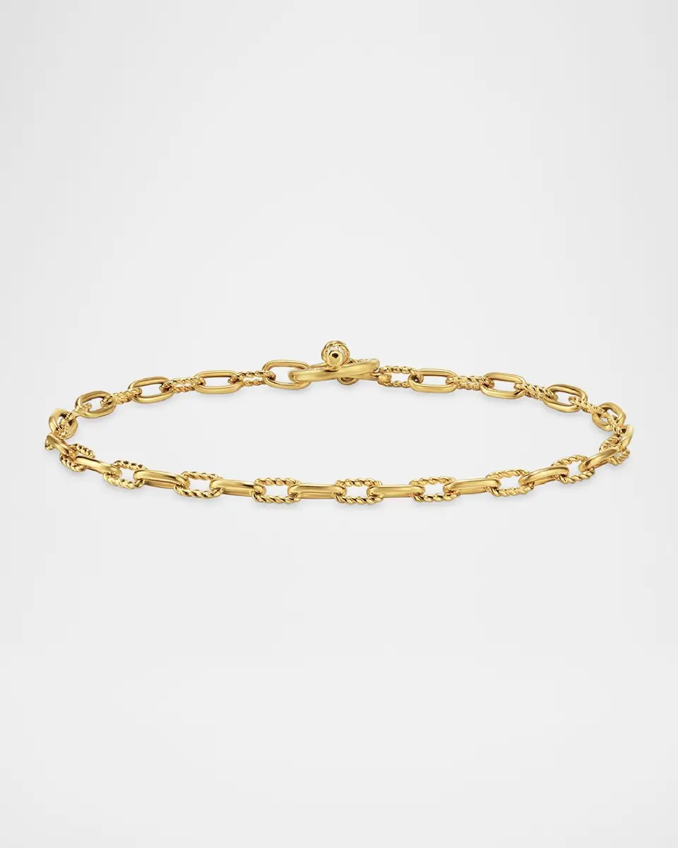 David Yurman Madison Chain Bracelet in 18K Gold with Diamonds, 3mm | Thumbnail 4