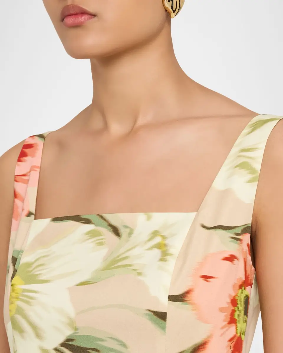 Ungaro Cyra Floral-Print Stretch Cotton Midi Sheath Dress | Thumbnail 4 Ungaro Cyra Floral-Print Stretch Cotton Midi Sheath Dress | Thumbnail 4