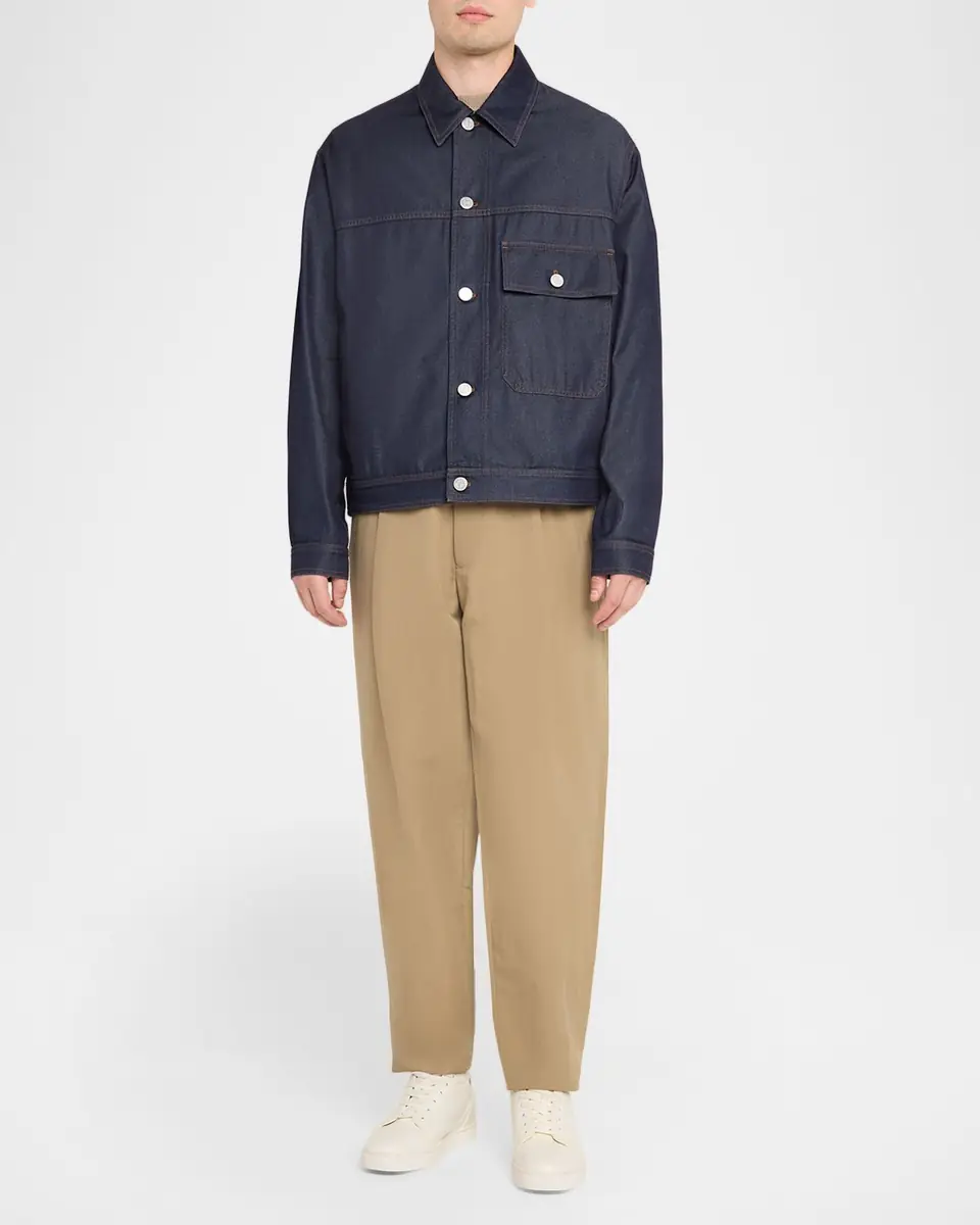 Giorgio Armani Men's Flap-Pocket Dark-Wash Denim Shirt Jacket | Thumbnail 2 Giorgio Armani Men's Flap-Pocket Dark-Wash Denim Shirt Jacket | Thumbnail 2