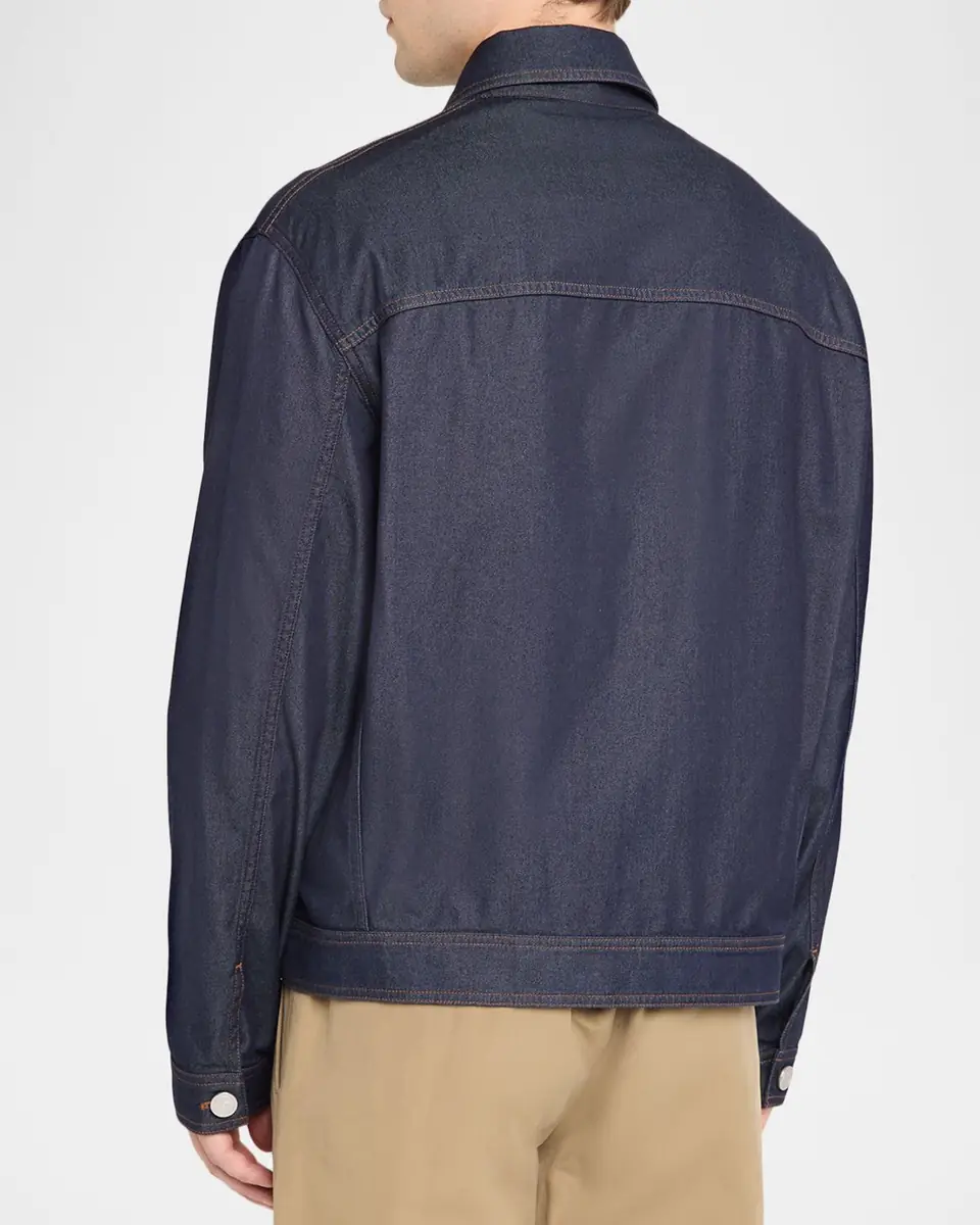 Giorgio Armani Men's Flap-Pocket Dark-Wash Denim Shirt Jacket | Thumbnail 3 Giorgio Armani Men's Flap-Pocket Dark-Wash Denim Shirt Jacket | Thumbnail 3