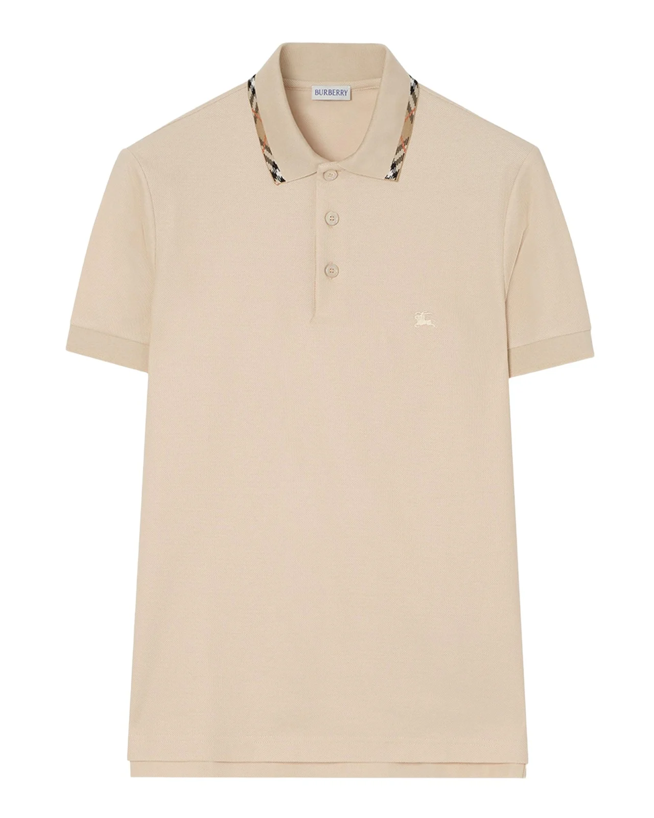 Burberry Men's Slim Fit Check-Placket Pique Polo Shirt