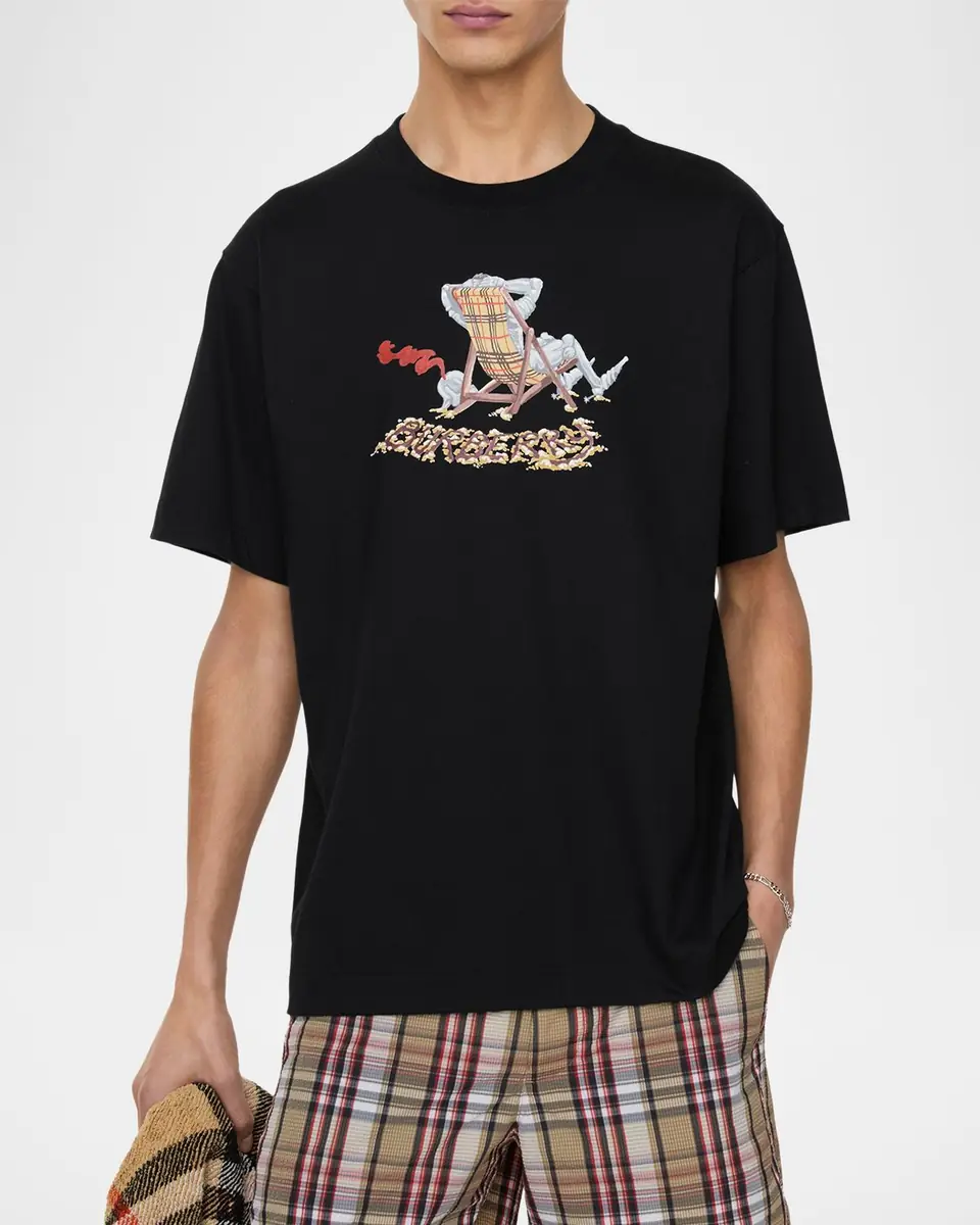 Burberry Men's Ryan Equestrian Knight Artwork Crewneck T-Shirt | Thumbnail 2 Burberry Men's Ryan Equestrian Knight Artwork Crewneck T-Shirt | Thumbnail 2