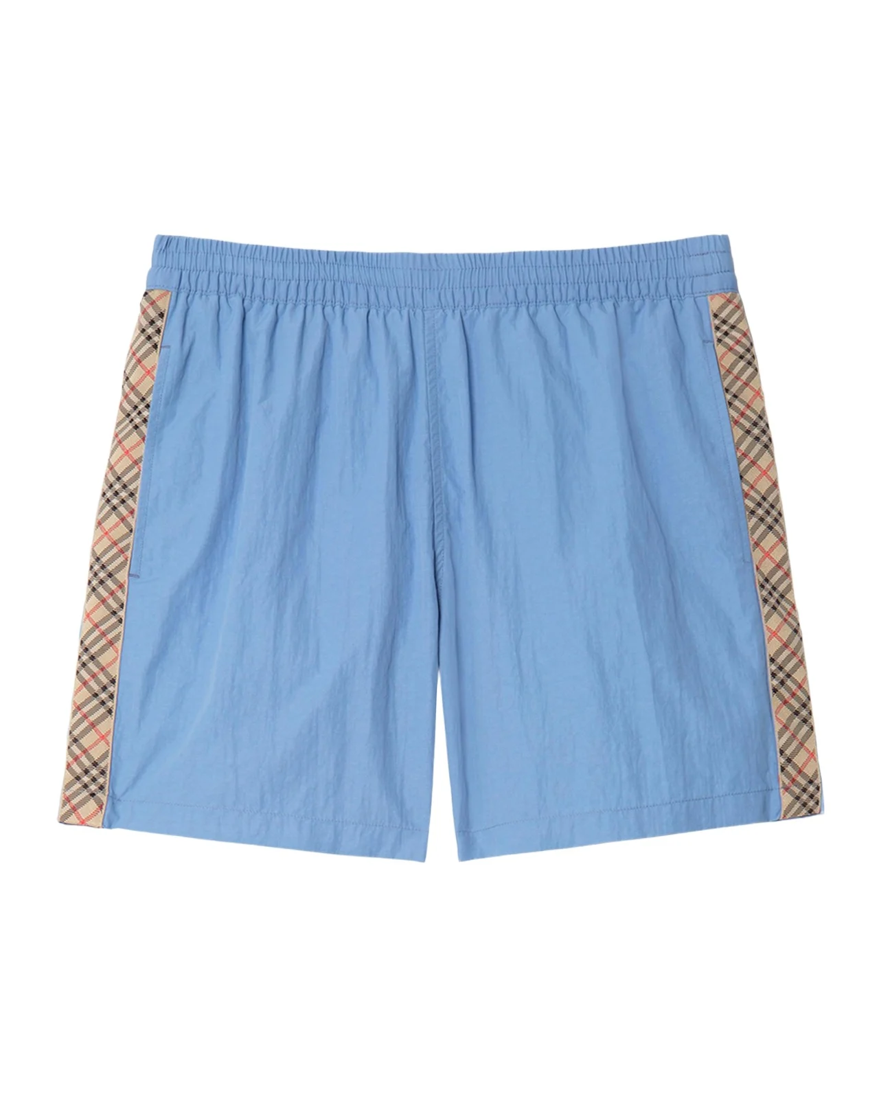 Men's Nylon Check-Trim Swim Trunks