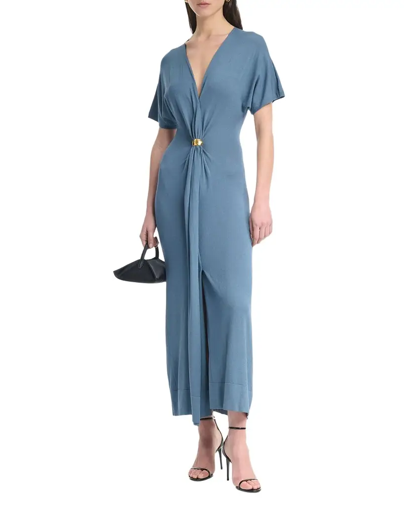 Altuzarra Rene Gathered Ring Short-Sleeve Ankle Dress | Image 1 Altuzarra Rene Gathered Ring Short-Sleeve Ankle Dress | Image 1