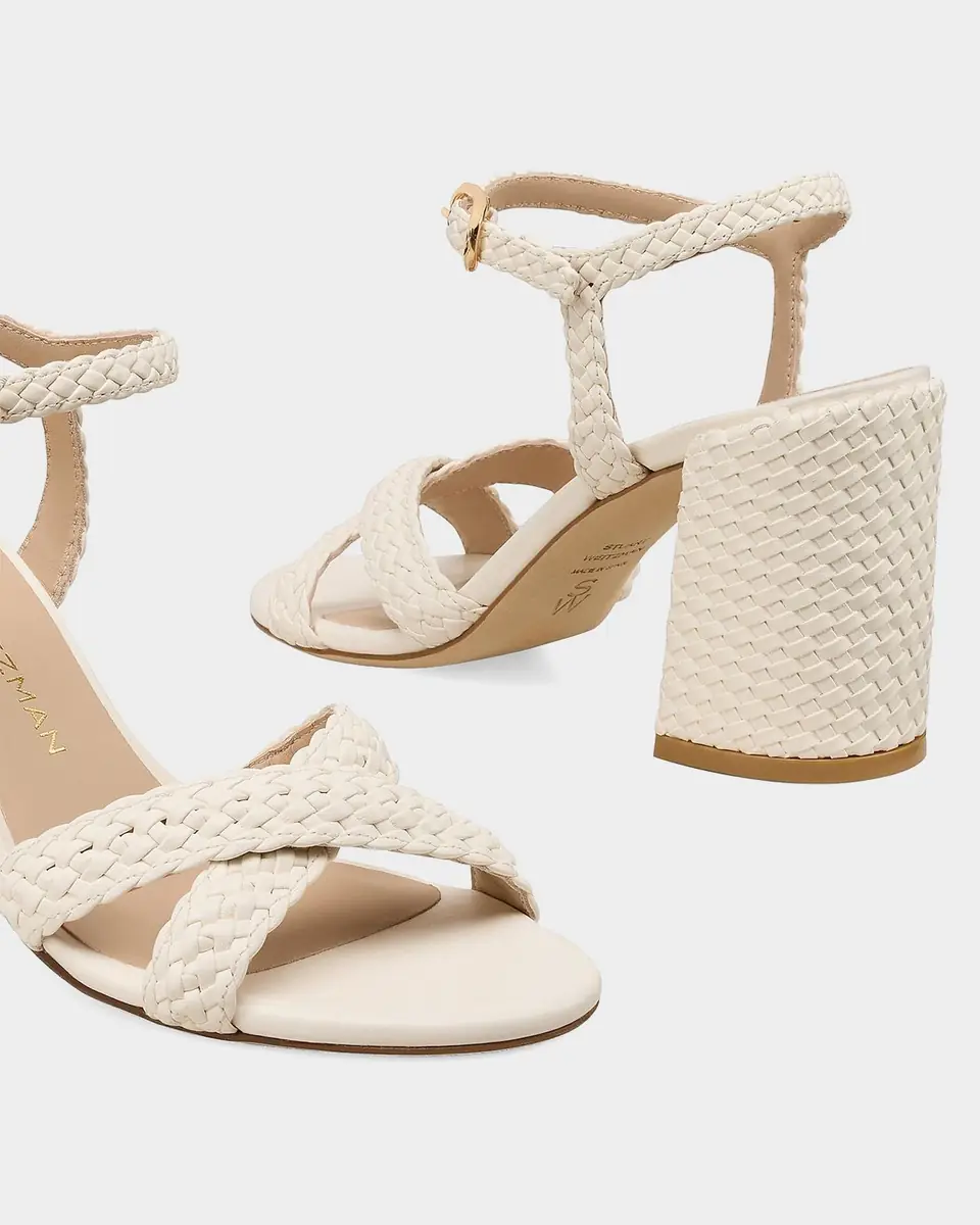 Stuart Weitzman 85mm Alyssa Woven Leather Ankle-Strap Sandals | Thumbnail 2 Stuart Weitzman 85mm Alyssa Woven Leather Ankle-Strap Sandals | Thumbnail 2