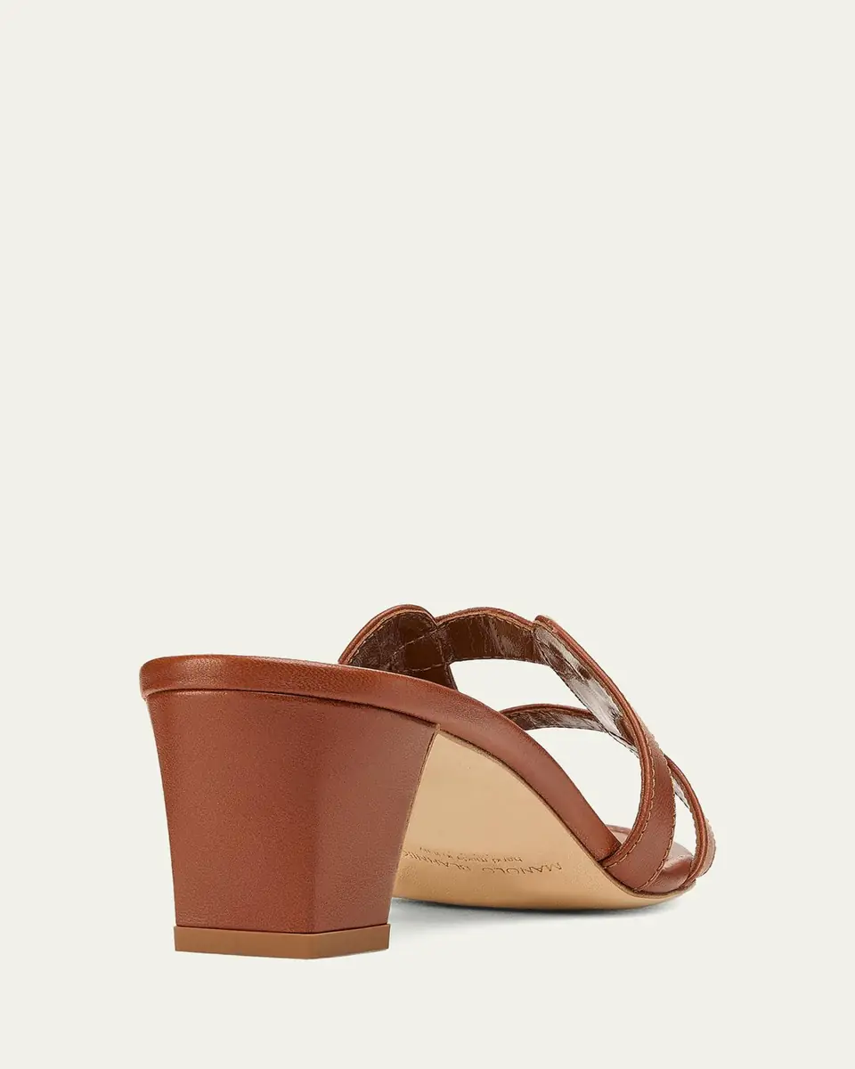 Manolo Blahnik 50mm Grellanu Leather Mule Sandals | Thumbnail 7