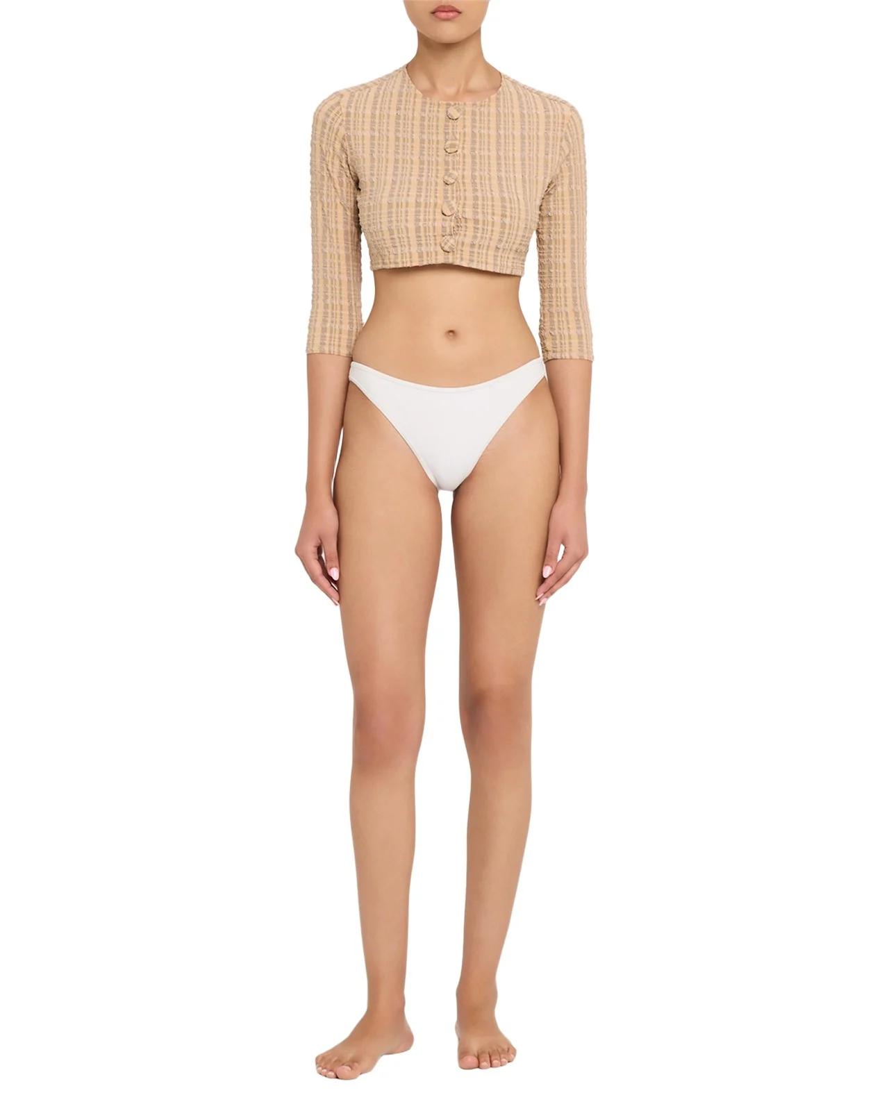 Seersucker Cropped Cardigan Seersucker Cropped Cardigan
