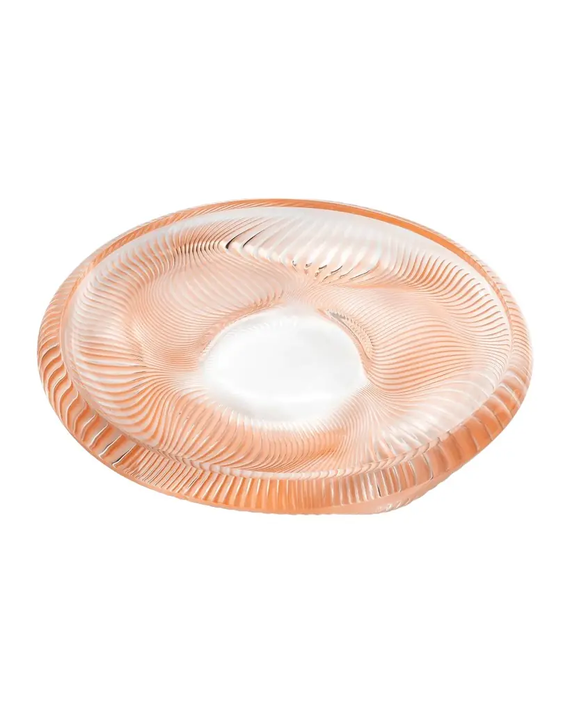 Lalique Alize Crystal Bowl with Coral Patina | Image 1 Lalique Alize Crystal Bowl with Coral Patina | Image 1