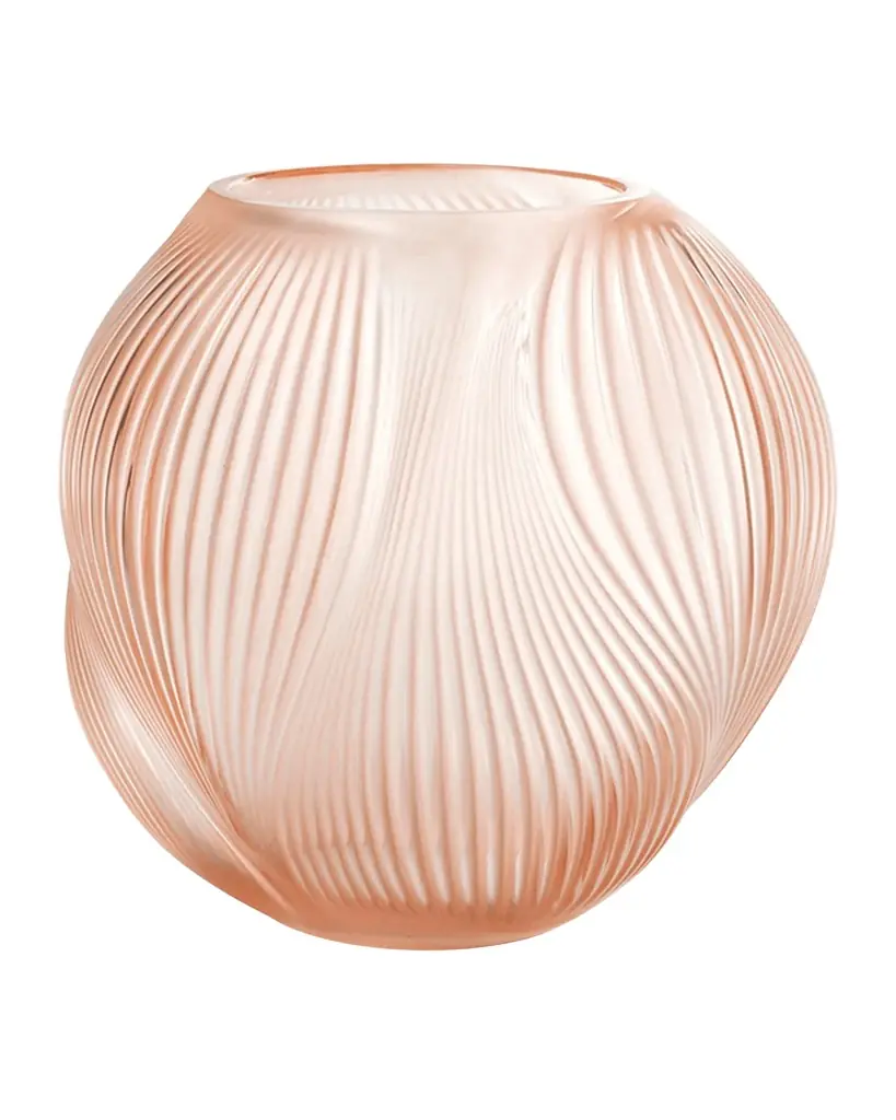 Lalique Alize 7" Crystal Vase with Coral Patina | Image 1 Lalique Alize 7" Crystal Vase with Coral Patina | Image 1