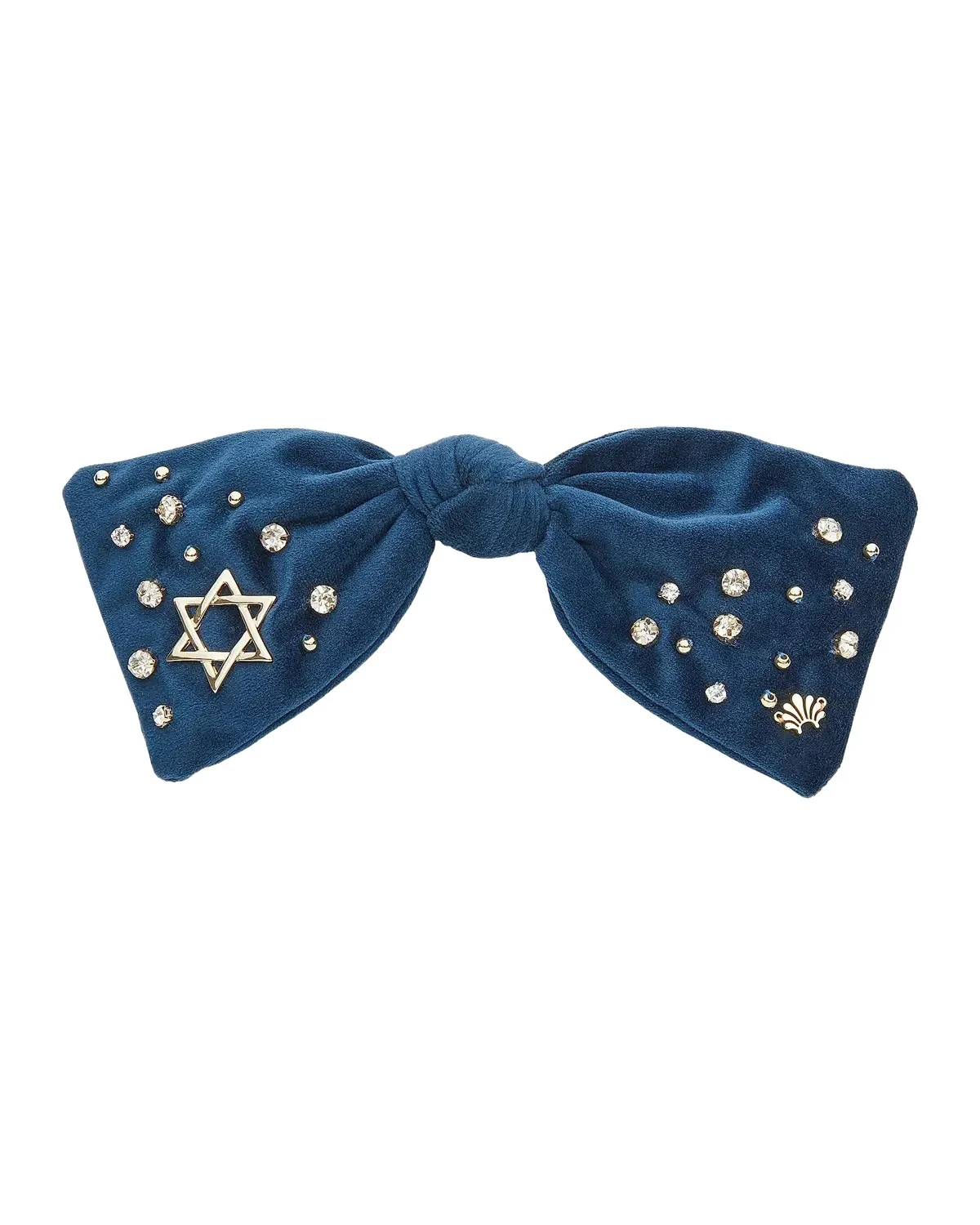 Lele Sadoughi Paloma Embellished Velvet Bow Barrette