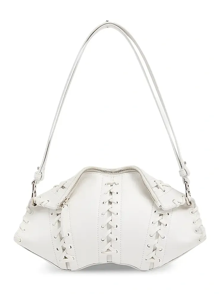 Women's Manta Corset-Inspired Leather Clutch