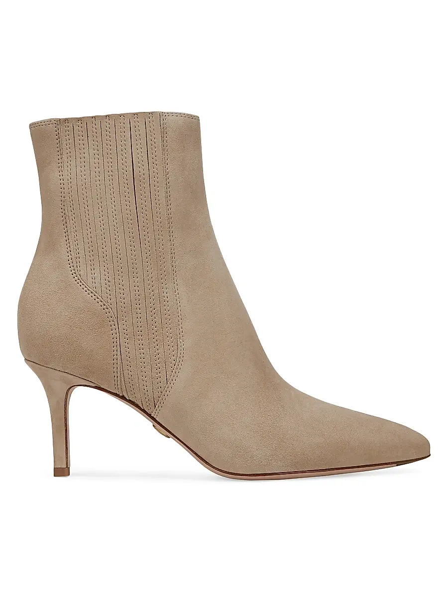 Women's Lisa 70MM Suede Ankle Booties - Sand Women's Lisa 70MM Suede Ankle Booties - Sand