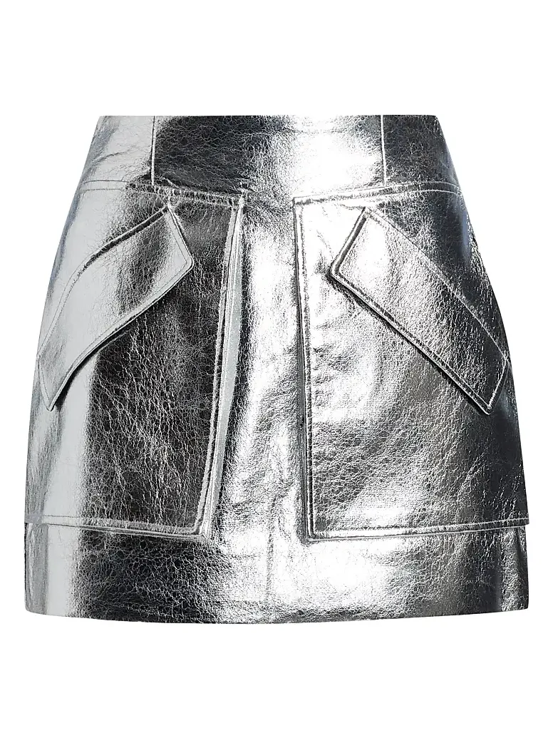 Women's Cherry Metallic-Finish A-Line Miniskirt