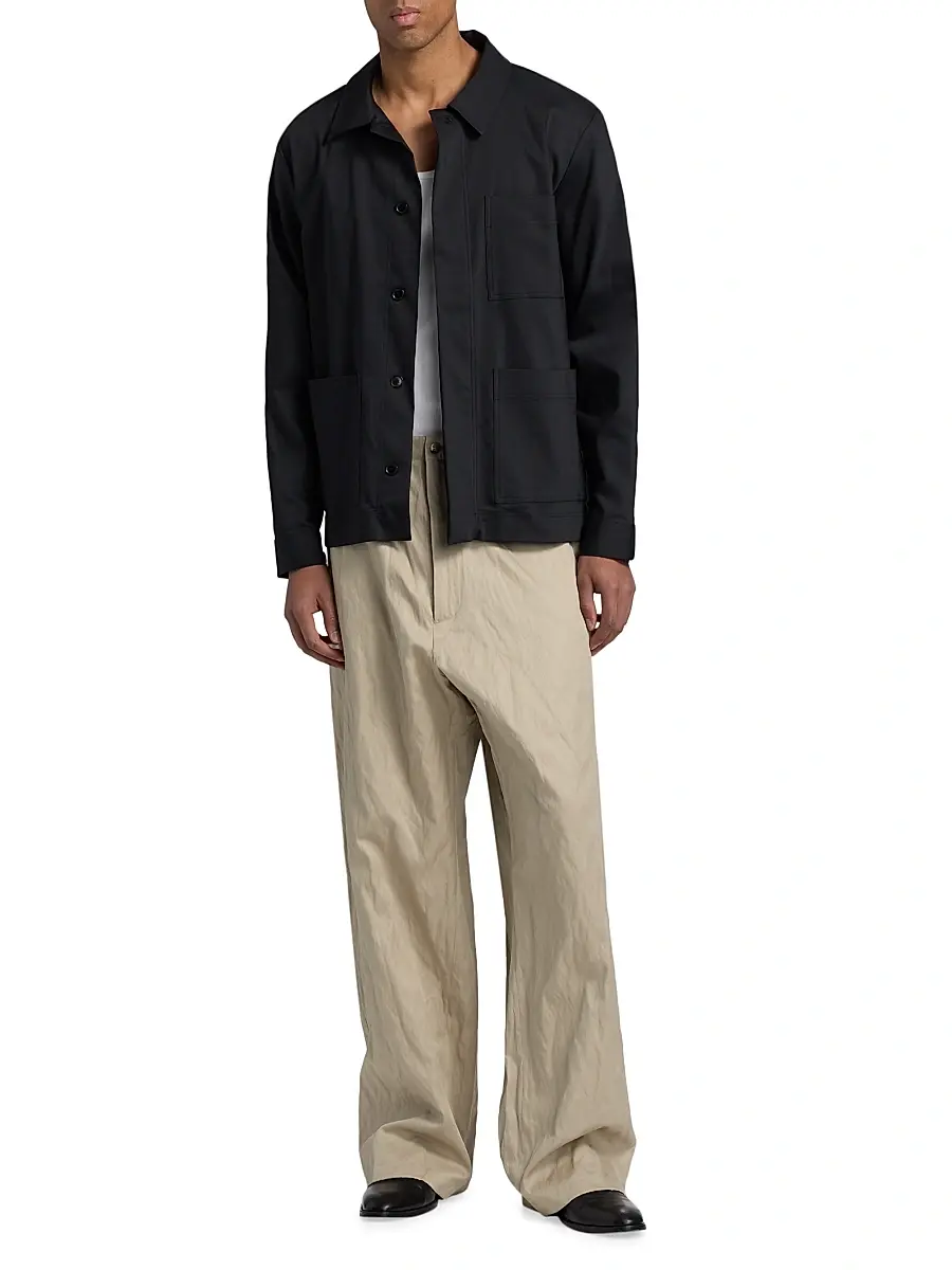 Willy Chavarria Men's Toluca Cotton-Blend Oversized Wide-Leg Pants | Thumbnail 2