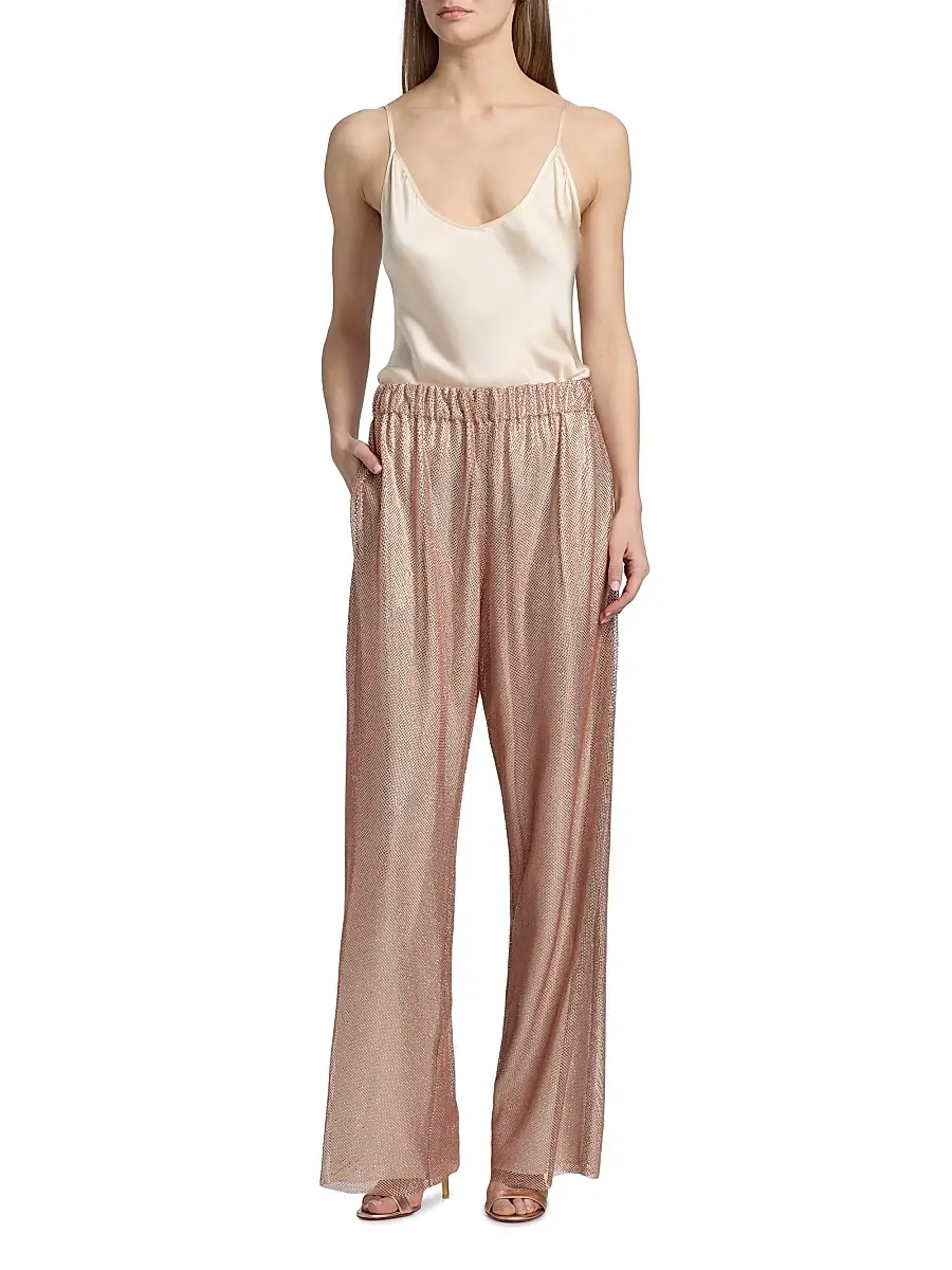 Alberta Ferretti Women's Hotfix Embellished Straight Trousers | Thumbnail 2