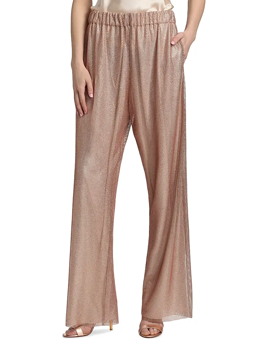 Alberta Ferretti Women's Hotfix Embellished Straight Trousers | Thumbnail 3