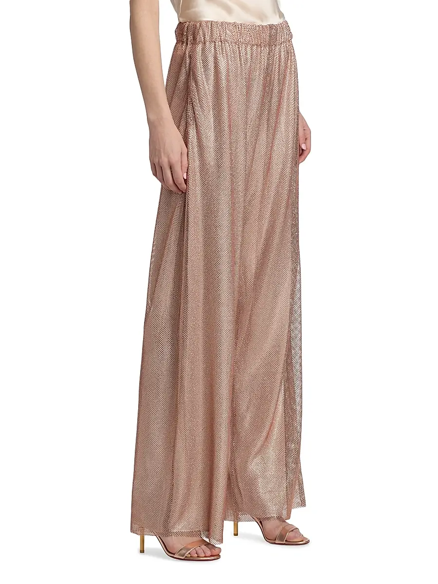 Alberta Ferretti Women's Hotfix Embellished Straight Trousers | Thumbnail 4