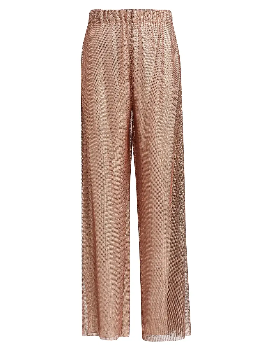 Alberta Ferretti Women's Hotfix Embellished Straight Trousers