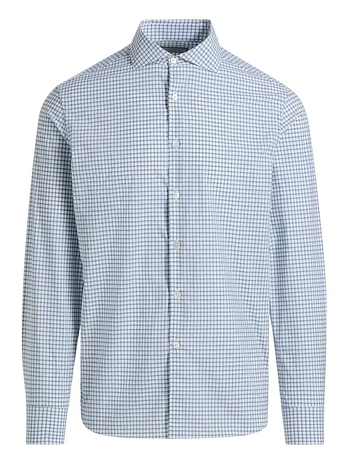 Men's Window Check Cotton Sport Shirt Men's Window Check Cotton Sport Shirt